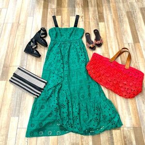 **SOLD** ASOS Green Eyelet and Ribbon Dress